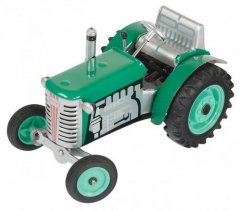 Tractor Zetor verde sobre llave metal 14cm 1:25 Kovap