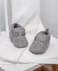 Coffret Doudou - Premiers chaussons 0-6 mois gris