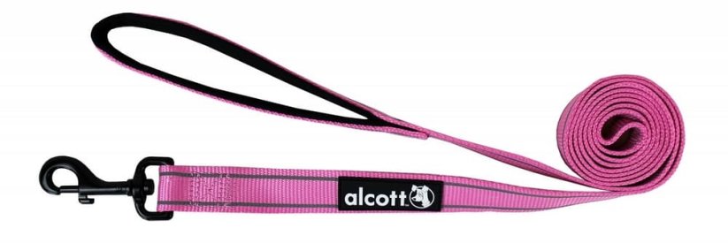 Alcott Reflexní vodítko pro psy růžové velikost S