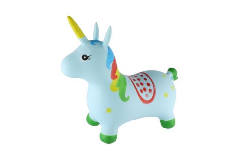 Scaun gonflabil Unicorn de cauciuc înălțime 28cm albastru în pungă
