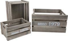 Piede piccolo Set di scatole in legno grigio