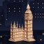 RoboTime Drevené 3D puzzle Hodinová veža Big Ben Shining