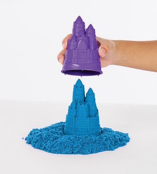 Kinetic sand krabice tekutého písku s podložkou modrá barva