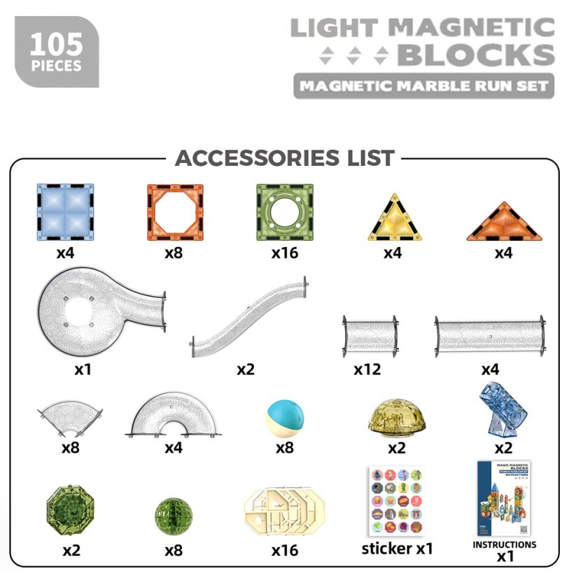 Magnetická stavebnice Věžák maxi 105 ks