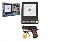 Pistol de plastic pentru bile de 6mm cu țintă în cutie 45x29x5cm