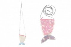 Borsetta a sirena con paillettes in tessuto cangiante rosa 10x16cm in borsa