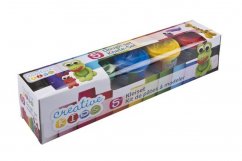 Plasticine de modelage/plastique en gobelet 5pcs mélange de couleurs dans une boîte 40x8x8cm
