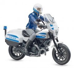 Bruder 62731 BWORLD Motocicleta de policía Ducati Scrambler con figura