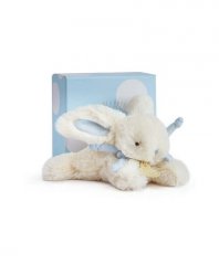 Doudou Coffret cadeau - Lapin en peluche bleu 16 cm