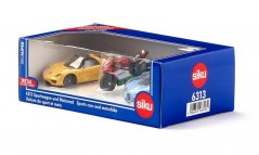 SIKU Super 6313 - Zestaw 2 samochodów sportowych i motocykla