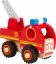 Petit camion de pompiers en bois avec échelle