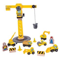 Grue ferroviaire et machines de construction Bigjigs