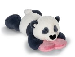 NICI Plyšová panda Love so srdiečkom - ležiaca, 20 cm