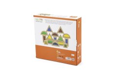 Dřevěné kostky barevné - 16 kusů