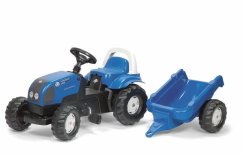 Tractor cu pedale Rolly Kid Landini albastru cu remorcă