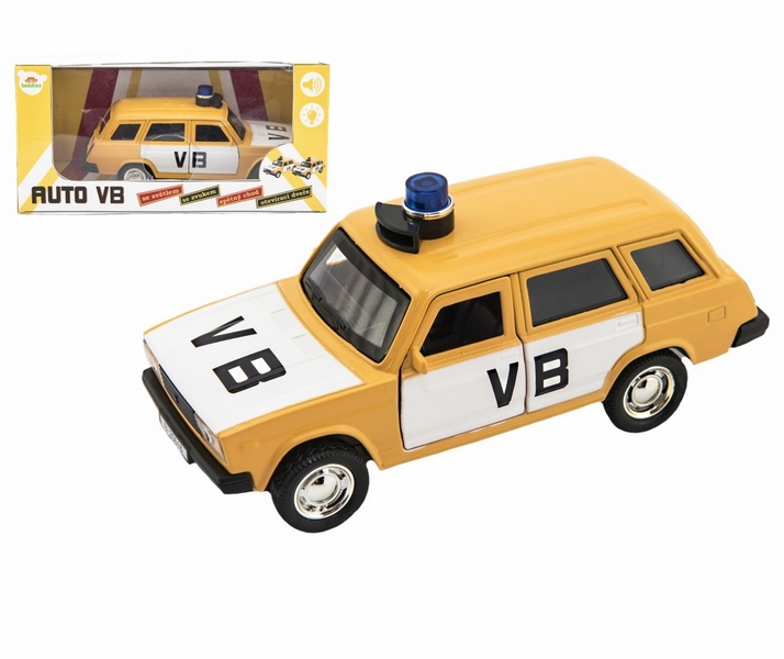 Policajné auto VB combi kov/plast 11,5cm obojstranné na batérie so zvukom
