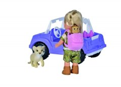 Păpușă Evička Safari cu mașină