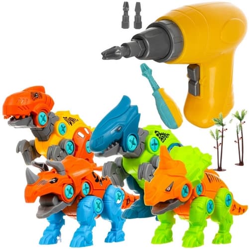 Stavebníce - šroubovací  dinosauři, sada 4 v 1 se šroubovákem