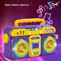 Bublinkové rádio so svetlom a hudbou fialovej farby