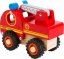 Camión de bomberos de madera de pie pequeño con escalera