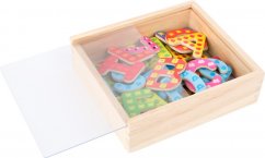 Petit pied Lettres magnétiques colorées en bois 37 pcs
