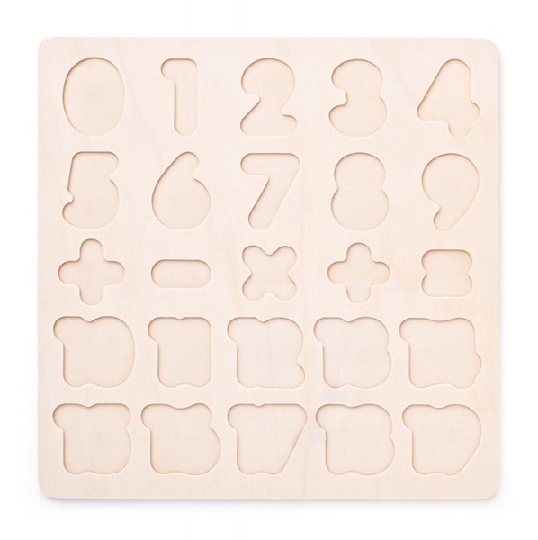 Puzzle - číslice masivní na desce