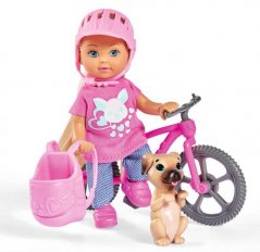 Bábika Evi s bicyklom