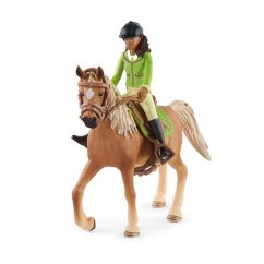Schleich 42542 Sarah negra con articulaciones móviles a caballo