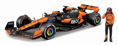 Bburago - RACE Formula F1 z figurką kierowcy, McLaren F1 Team MCL38(2024), #81 Oscar Piastr, 1:24