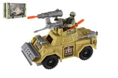 Set mașină militară blindată+soldat cu accesorii