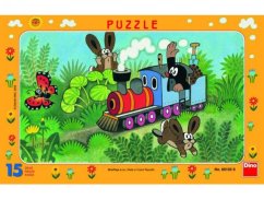 Puzzle Kret i lokomotywa, 15 elementów - Dino