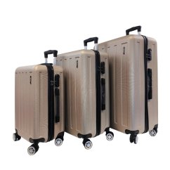 Bavy Cestovní kufr skořepinový Stripes Gold beige - set 3 ks