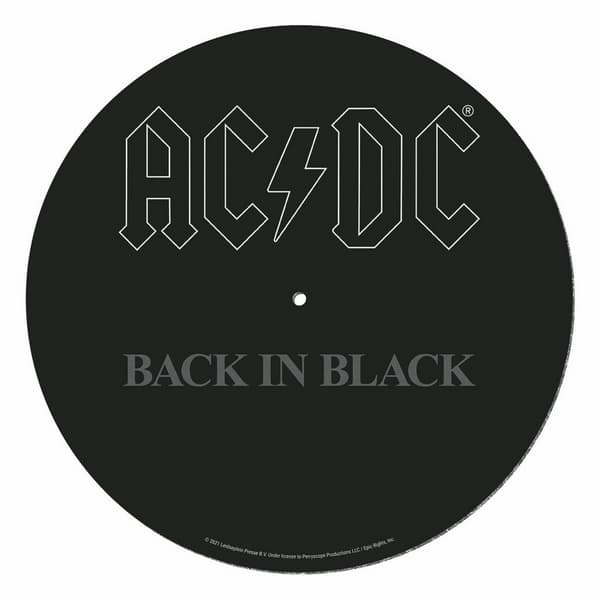 Covoraș pentru placă turnantă, spate AC/DC în negru