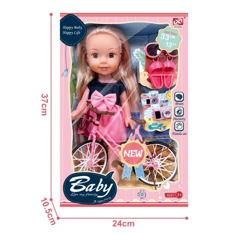 Păpușă Bavytoy 33 cm cu roată