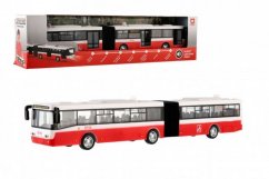 Autobus česky mluvící plast 36cm červený zpětný chod se světem se zvukem