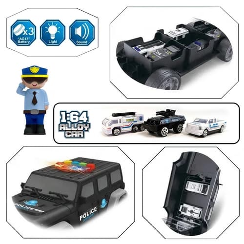 Policejní jeep s autíčky