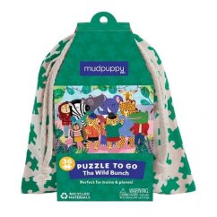 Mudpuppy Puzzle Animale sălbatice într-o pungă de pânză 36 de piese