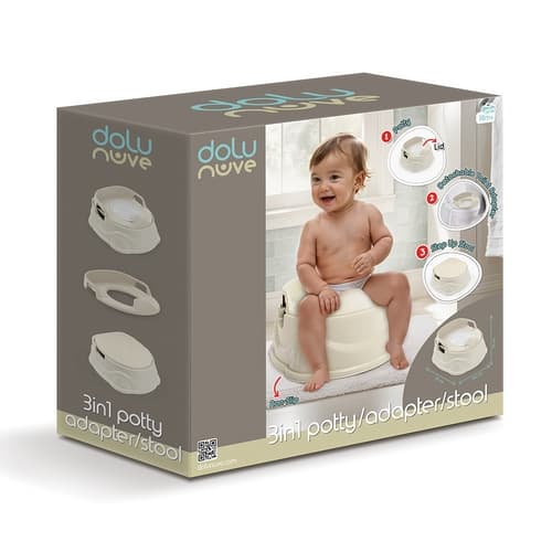 3v1 nočník, sedátko na WC, stolička, béžová, 20x34,5x37 cm