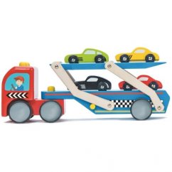 Le Toy Van Tractorul de jucărie cu mașini de curse