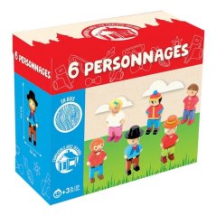 Jeujura Figurines en bois 6 pcs