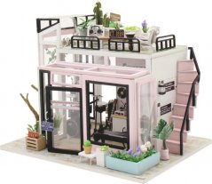 Két gyerek miniatűr ház Zenei stúdió