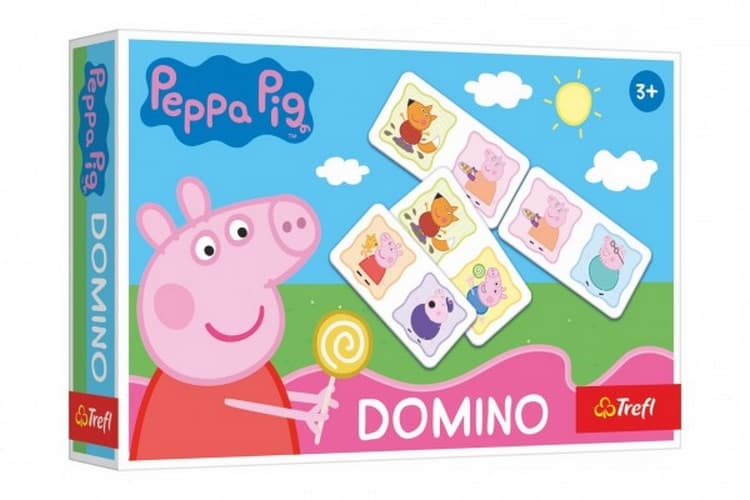 Domino de hârtie Peppa Pig 21 cărți de joc de masă în cutie 21x14x4cm