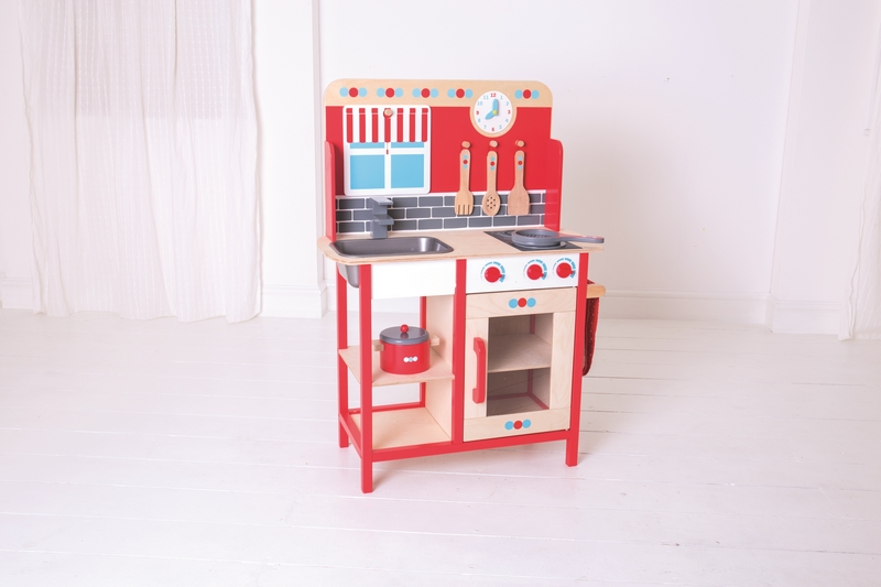 Bigjigs Toys Cocina de madera para niños Rojo