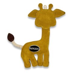 PafDog Žirafa Gigi Hračka pro psy z kůže a juty 26,5cm
