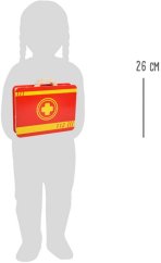 Petit ensemble de secours pour les pieds dans une valise