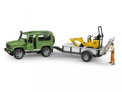 Bruder 2593 LAND ROVER+príves+JCB mikro rýpadlo+figurína