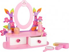 Petit pied Table cosmétique en bois rose
