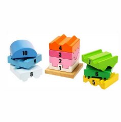 Torre motoria in legno Bigjigs Baby con numeri