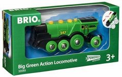Brio 33593 Masívna elektrická zelená lokomotíva so svetlami