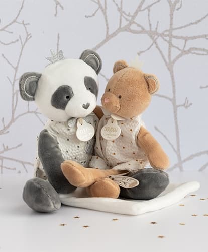 Doudou Gift - panda en peluche avec couverture 28 cm